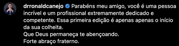 Depoimento do Dr. Ronald Canejo sobre o Dr. Leonardo