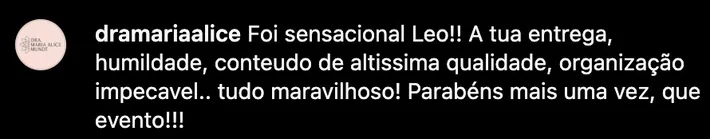 Depoimento da Dra. Maria Alice Mundt sobre o evento